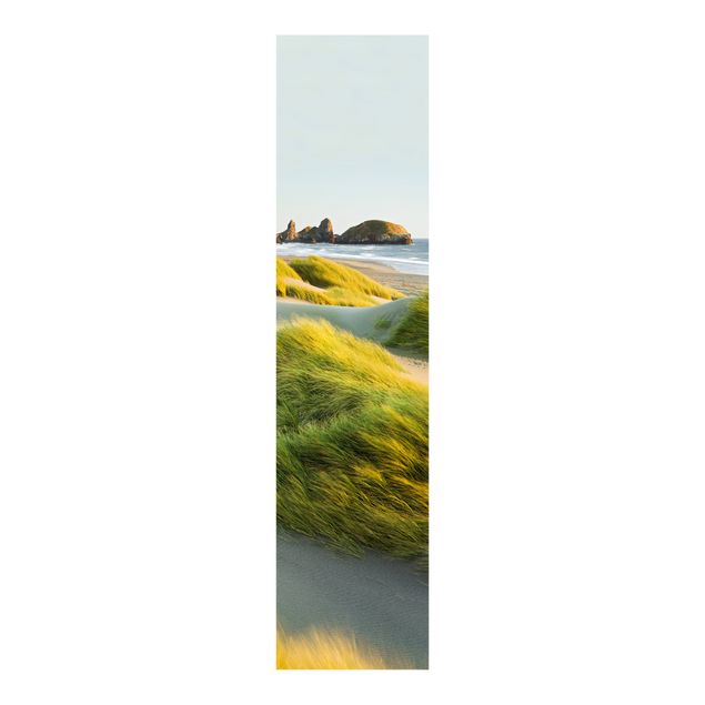 Sliding panel curtains flower Dunes And Grasses At The Sea