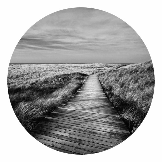 Black and white aesthetic wallpaper Dune Path On Sylt II