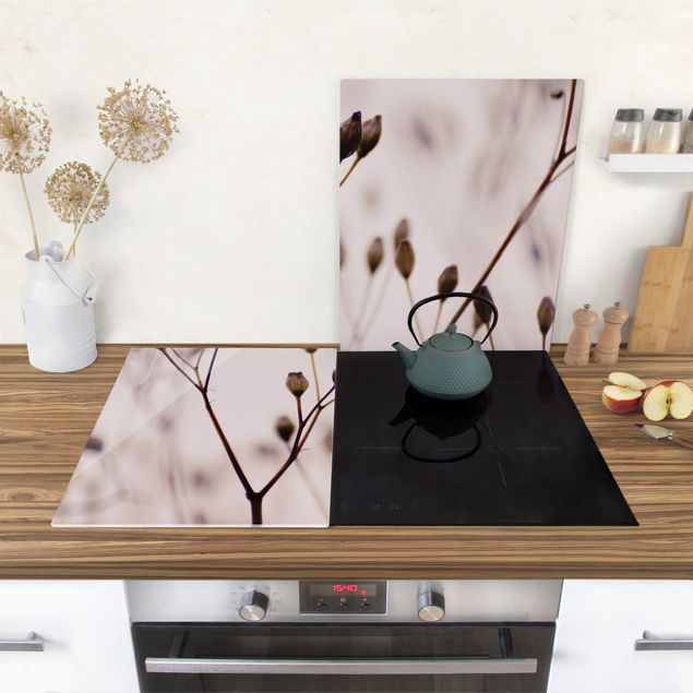 Stove top covers flower Dark Buds On Wild Flower Twig