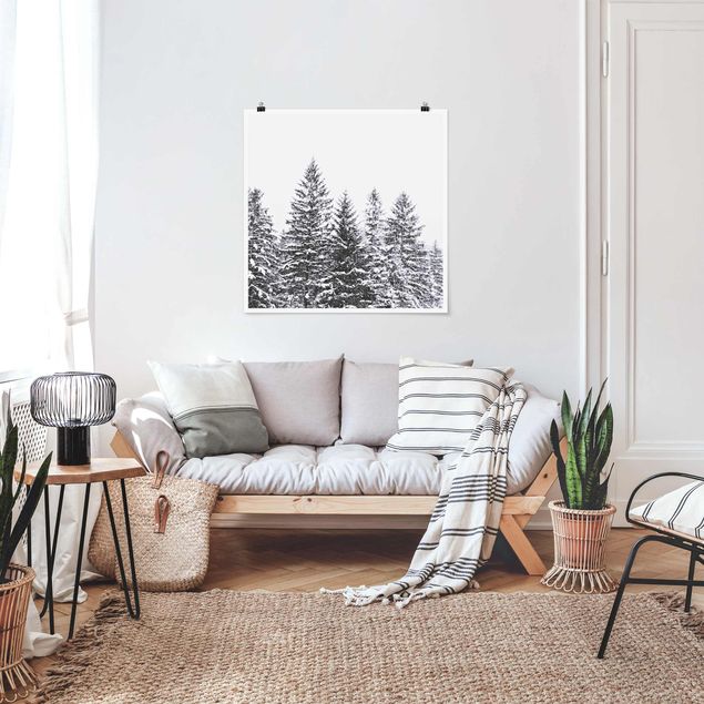Prints trees Dark Winter Landscape