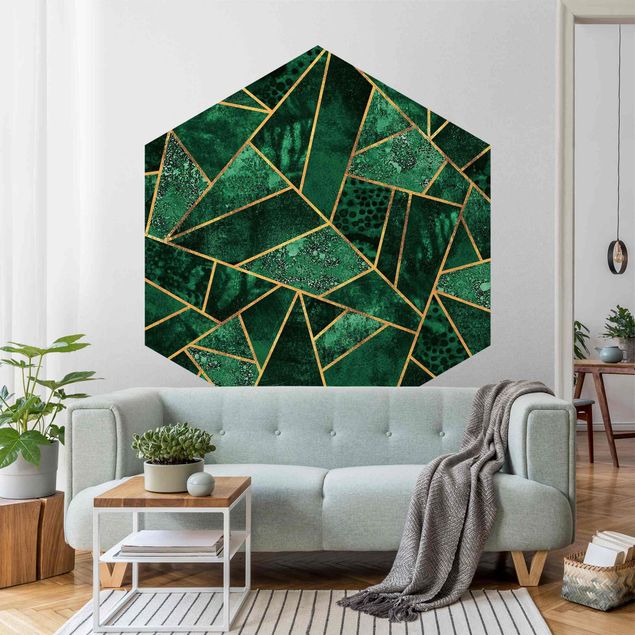 Wallpapers patterns Dark Emerald With Gold