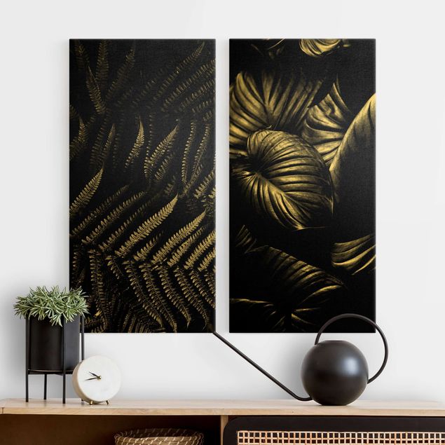 Canvas prints grasses Dark Botany Duo
