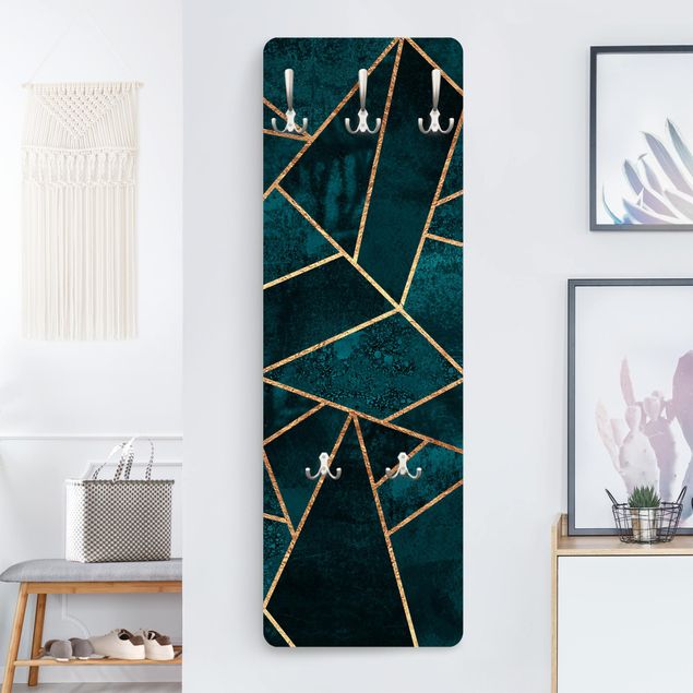 Coat rack patterns Dark Turquoise With Gold