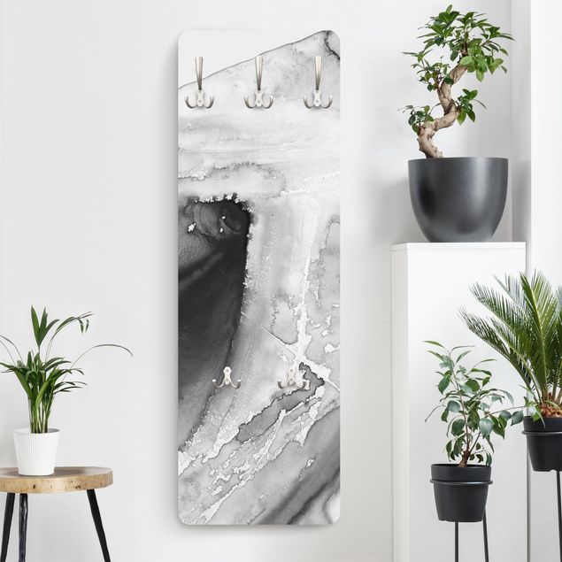 Wall mounted coat rack black and white Haze And Water I