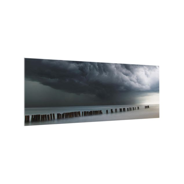 Glass splashback kitchen beach Storm Clouds Over The Baltic Sea