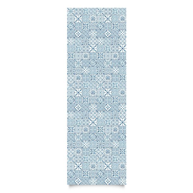 Adhesive films for furniture cabinet Patterned Tiles Blue White
