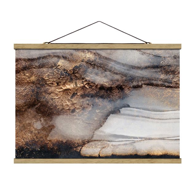 Contemporary art prints Golden Marble Painted