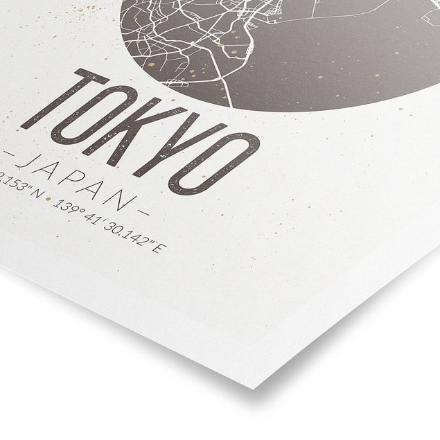 Prints maps Tokyo City Map - Retro