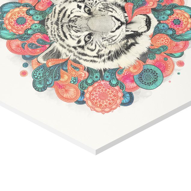 Prints Illustration Tiger Drawing Mandala Paisley
