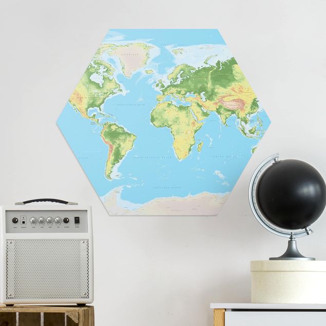 Printable world map Physical World Map