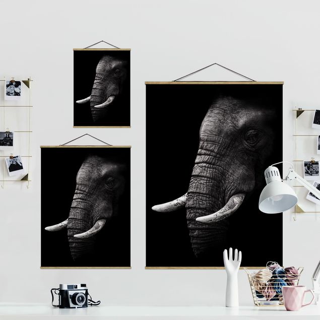 Prints nature Dark Elephant Portrait