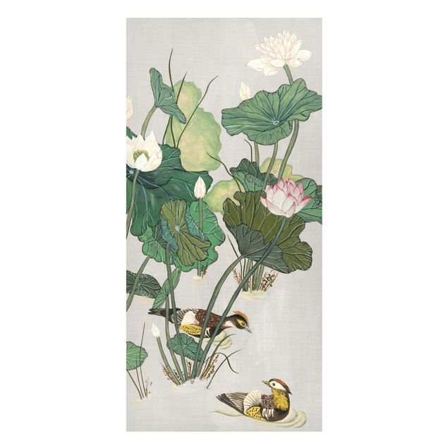 Magnet boards flower Vintage Illustration Of Lotus Flowers In The Pond
