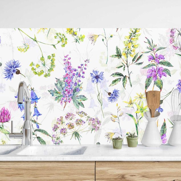 Kitchen Watercolour Wild Flowers