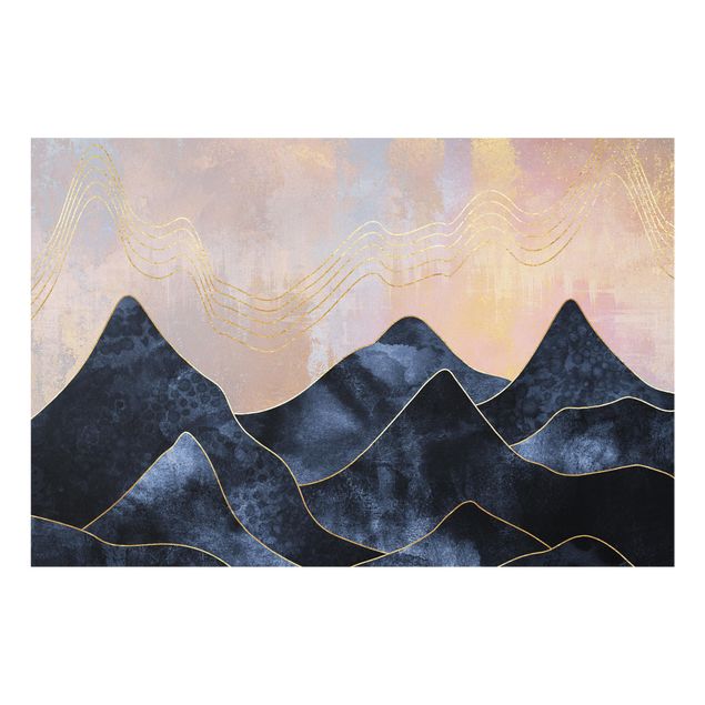 Glass splashback abstract Golden Dawn Over Mountains