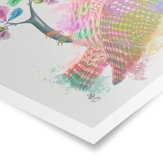 Prints Rainbow Splash Owl