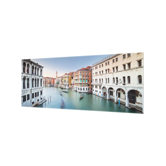 Glass Splashback - Grand Canal View From The Rialto Bridge Venice - Panoramic