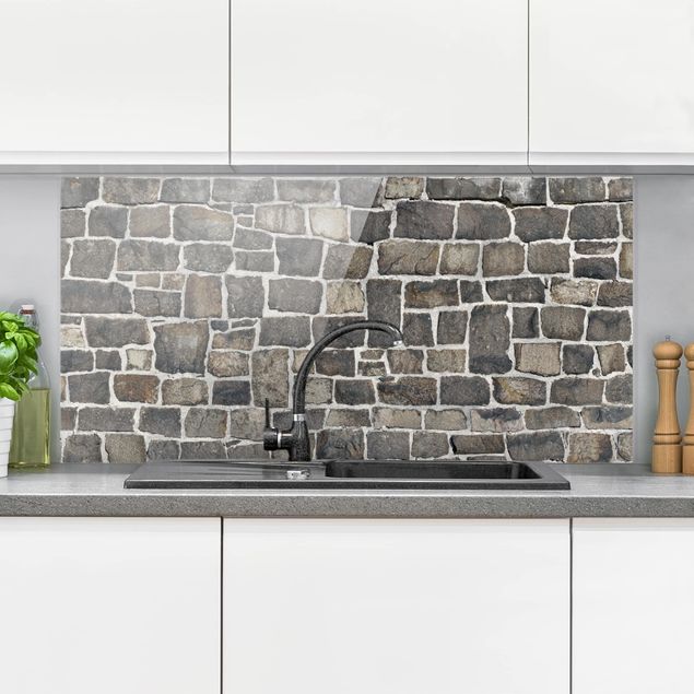 Kitchen Crushed Stone Wallpaper Stone Wall