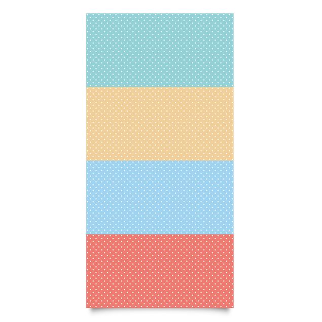 Adhesive films yellow Pastel Colours Dotted White  - Turquoise Blue Yellow Red