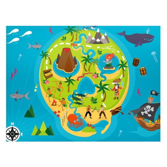 Mountain wall art Playoom Mat Pirates - Welcome To The Pirate Island