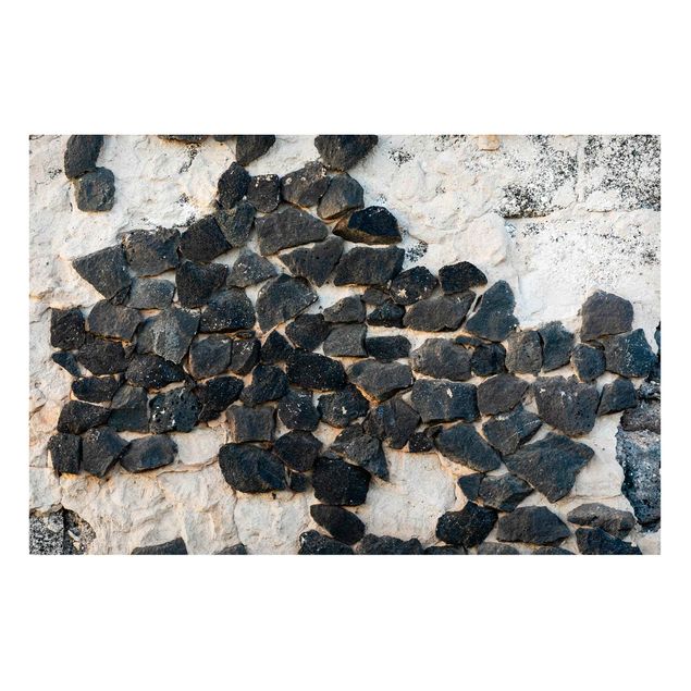 Magnet boards stone Wall With Black Stones