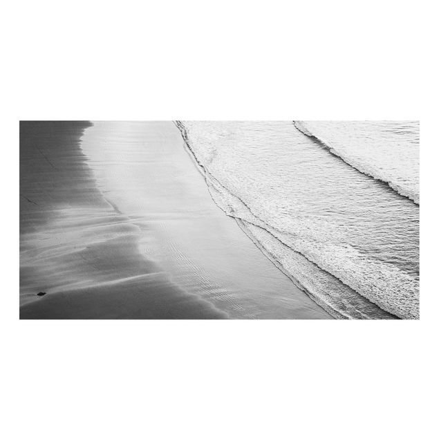 Glass splashbacks Soft Waves On The Beach Black And White