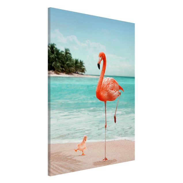 Landscape wall art Beach With Flamingo