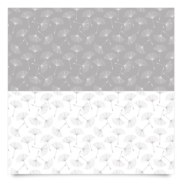 Adhesive films grey Dandelion Pattern Set In Agate Grey And Polar White