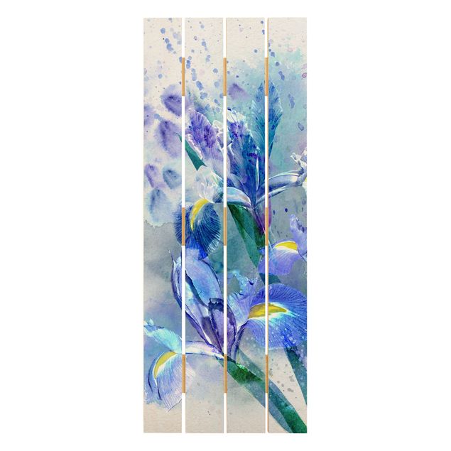 Wood photo prints Watercolour Flowers Iris