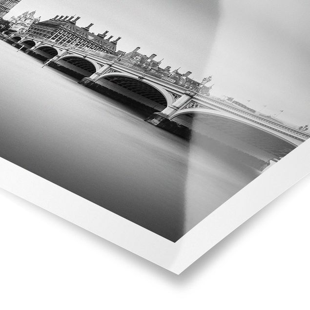 Black and white art Westminster Bridge And Big Ben