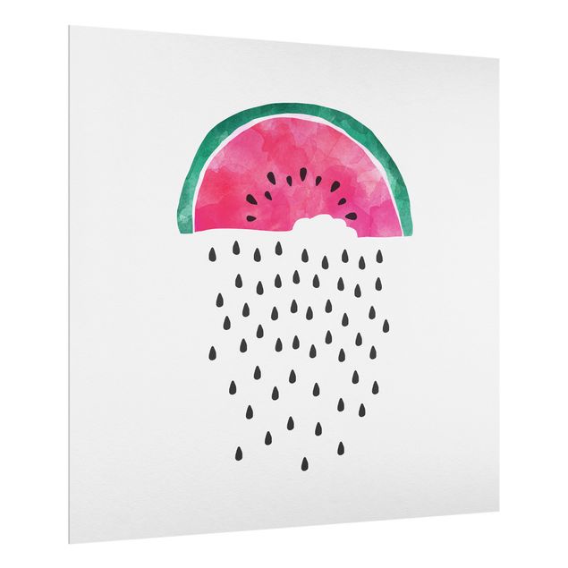 Glass splashback art print Watermelon Rain