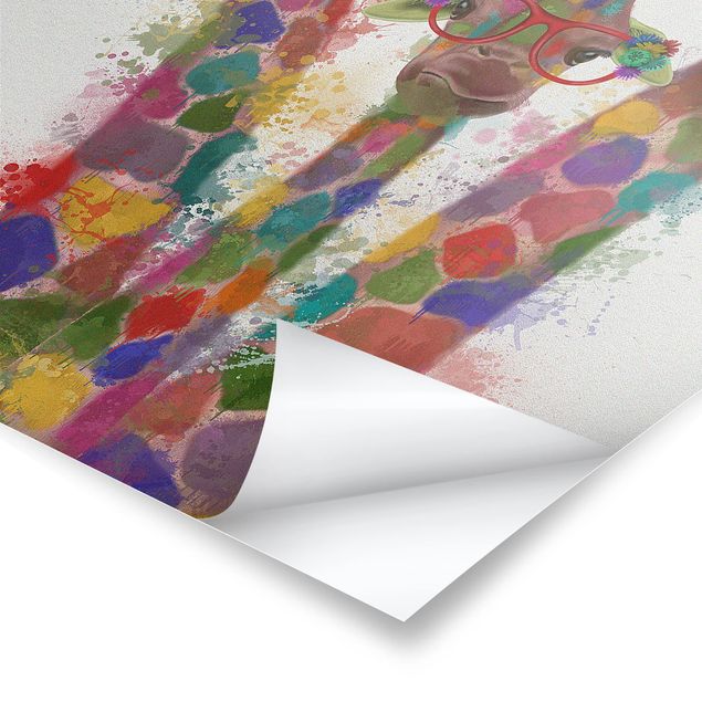 Prints Rainbow Splash Giraffe Trio