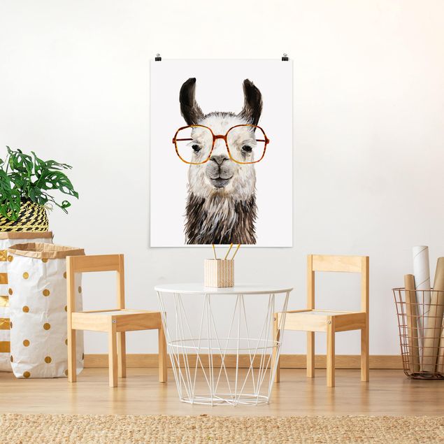 Prints animals Hip Lama With Glasses IV