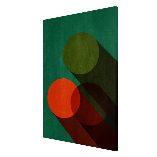 Abstract canvas wall art Abstract Shapes - Circles In Green And Red