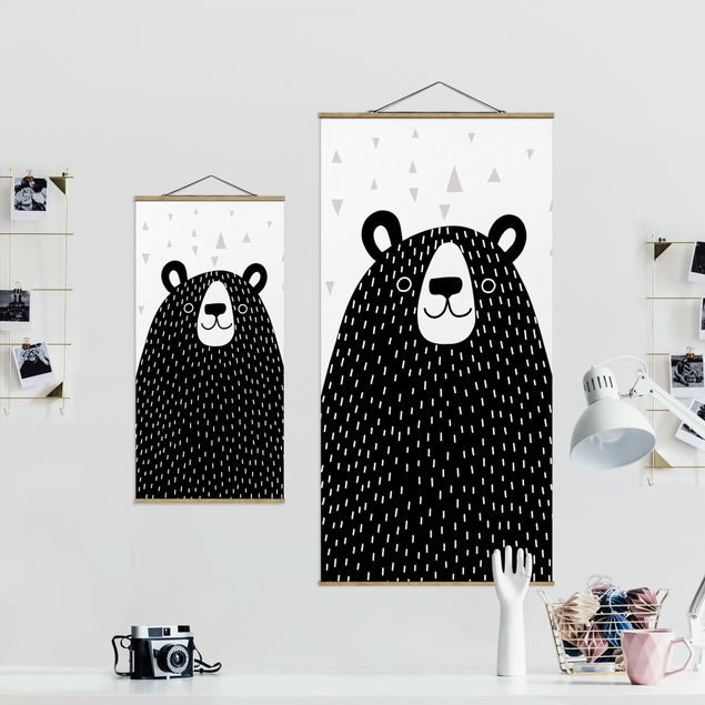 Black and white art Zoo With Patterns - Bear