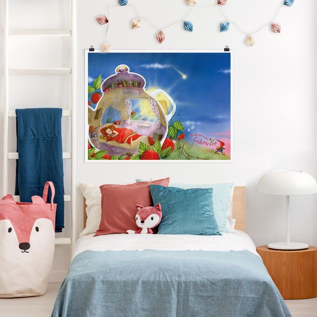 Child wall art Little Strawberry Strawberry Fairy - Sleep Well!