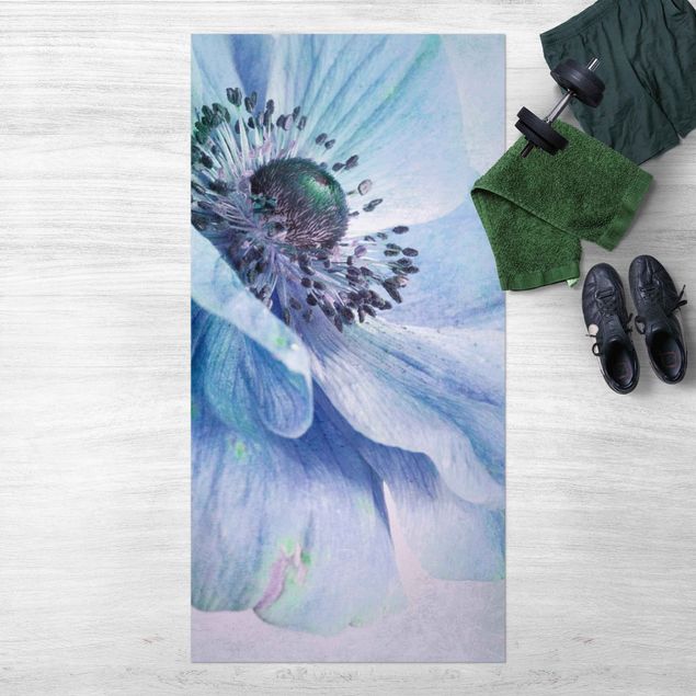 outdoor mat Flower In Turquoise
