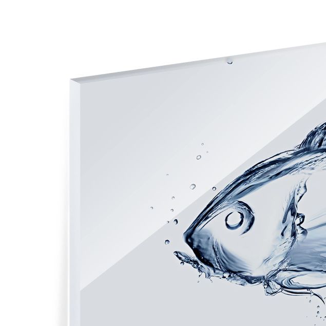 Glass Splashback - Liquid Silver Fish - Landscape 1:2