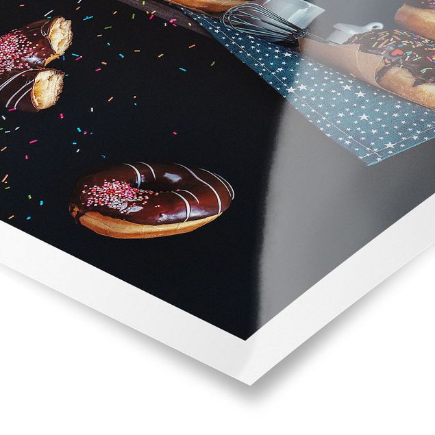 Prints black Donuts from the Kitchen Shelf