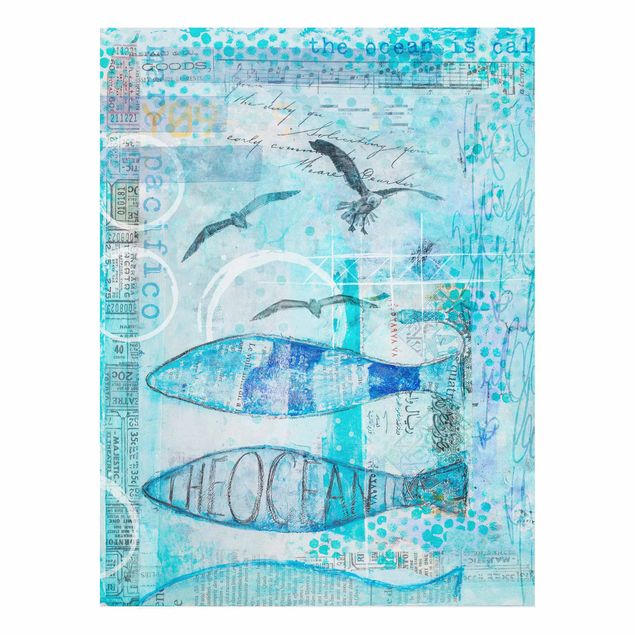 Prints fishes Colourful Collage - Blue Fish