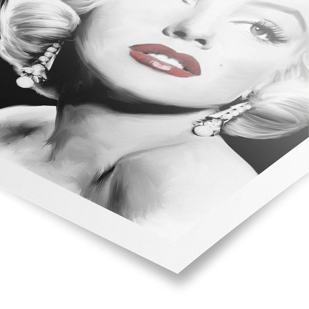Black and white art Marilyn With Earrings