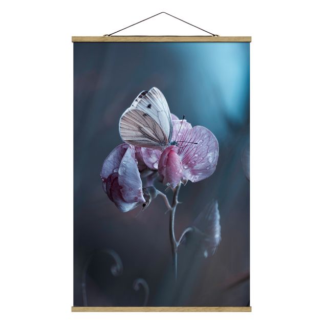 Floral canvas Butterfly In The Rain