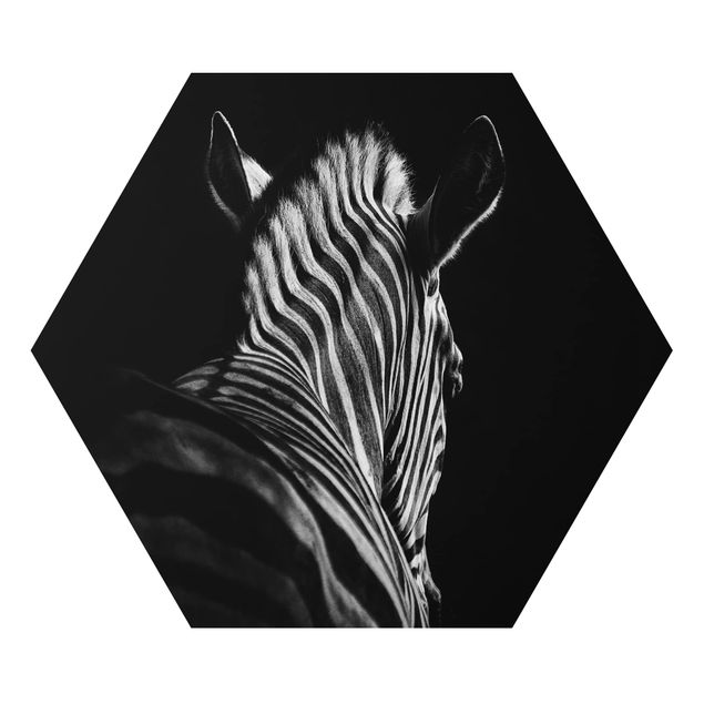 Prints black and white Dark Zebra Silhouette
