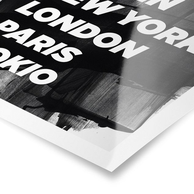 Black and white poster prints Berlin New York London