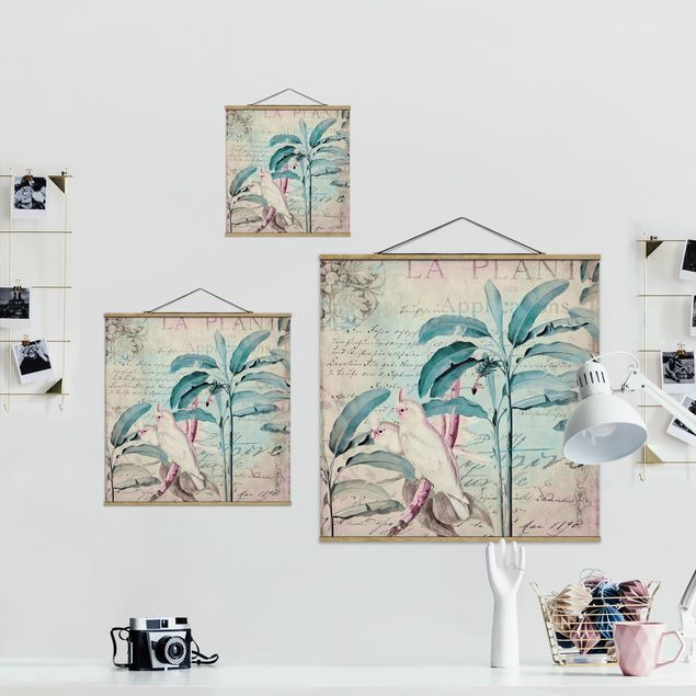 Andrea Haase Colonial Style Collage - Cockatoos And Palm Trees