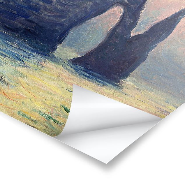 Canvas art Claude Monet - The Cliff, Étretat, Sunset