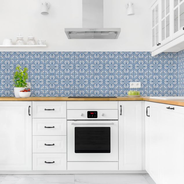 Kitchen splashback tiles Faro Blue