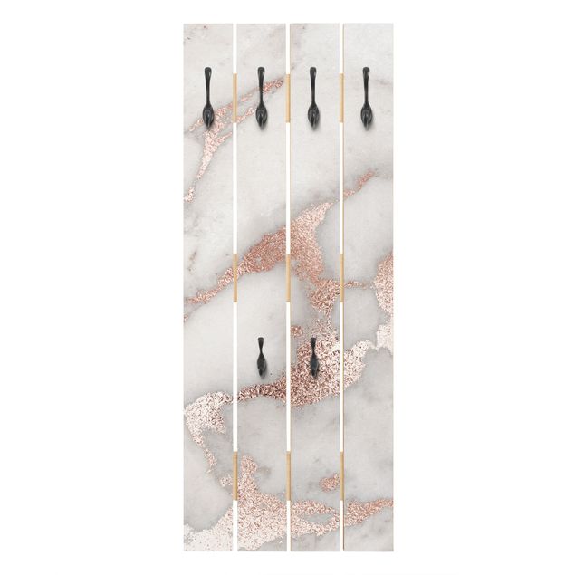 Grey wall coat rack Marble Look With Glitter