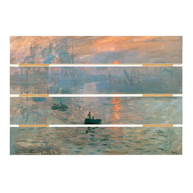 Wood prints landscape Claude Monet - Impression (Sunrise)