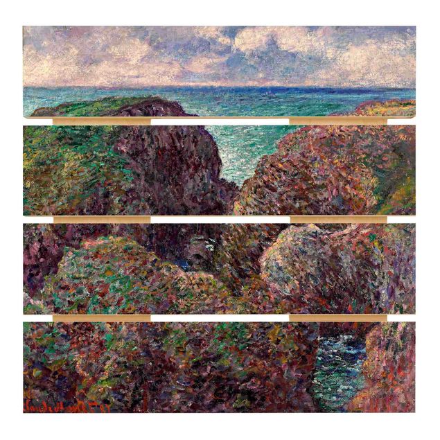 Wood prints landscape Claude Monet - Group of Rocks at Port-Goulphar