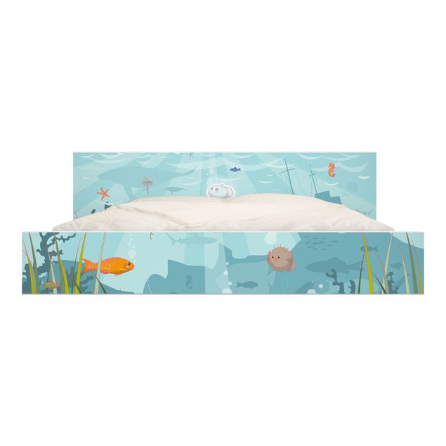 Adhesive film for furniture IKEA - Malm bed 180x200cm - No.EK57 Oceanic Landscape